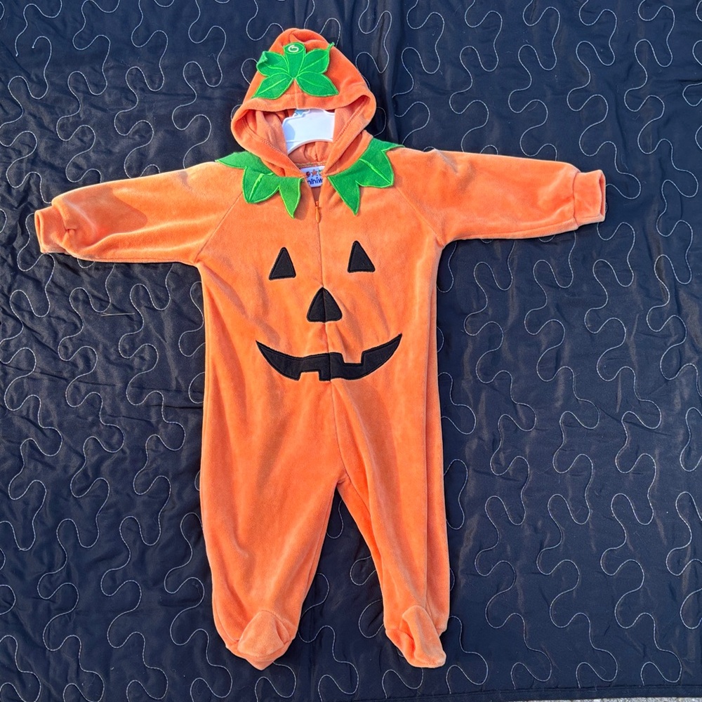Miniwear  - Vintage Orange Pumpkin Onesie Costume 0-3 Months